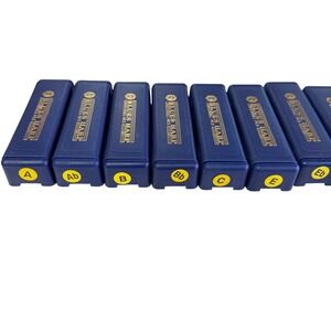 Hohner Blues Harp Harmonica Set 9pc Blue  Germany Keys A Ab B Bb C E Eb F G